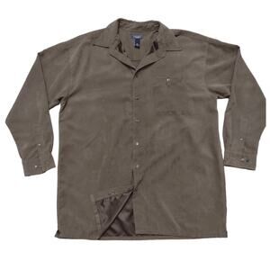 SADDLEBRED Mens Big & Tall Shirt Long Sleeve Button Down Microfiber Top Size XLT